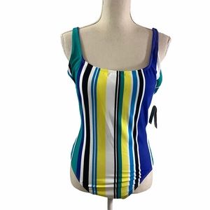 Nautica Wrap Cross Back One Piece Swimsuit